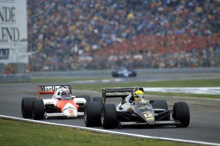 Ayrton Senna - Lotus-Renault 97T Turbo - Alain Prost - McLaren MP4/2B - GP San Marino 1985