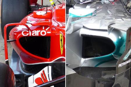 Formel 1 Technik-Vergleich - Mercedes vs. Ferrari - F1 2015