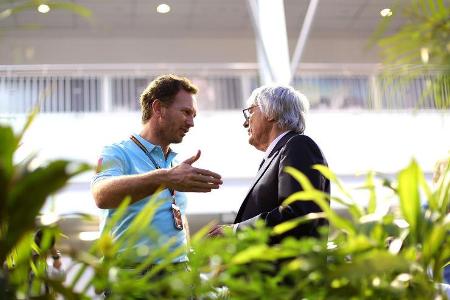 Christian Horner & Bernie Ecclestone - Formel 1 - GP Singapur - 18. September 2014