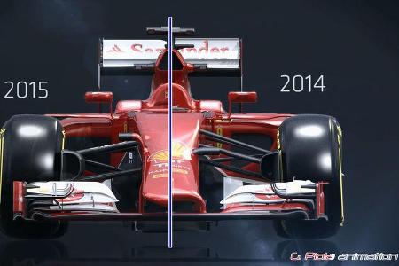 Formel 1 - F1 - Ferrari - Ferrari F14-T - Vergleich - SF15-T - Piola Animation