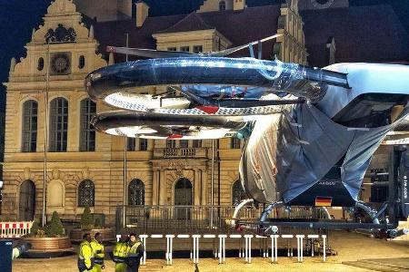 Gestern Nacht ist der CityAirbus in Ingolstadt eingetroffen. Bis zur öffentlichen Präsentation verdeckte eine Hülle das Antl...