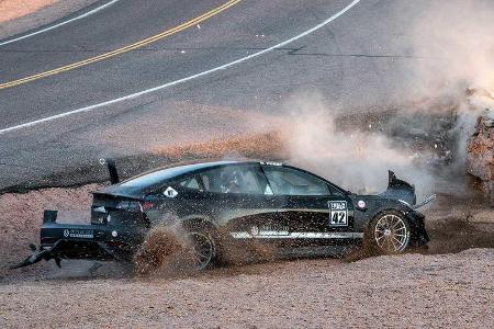 Tesla Model 3 Unplugged Performance Joshua Allan Pikes Peak crash (2020)