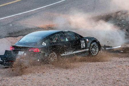 Tesla Model 3 Unplugged Performance Joshua Allan Pikes Peak crash (2020)