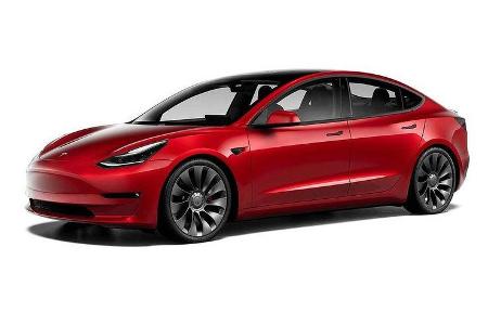 Tesla Model 3 mit schwarzen Applikationen
