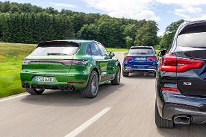 BMW X3 M40i, Mercedes AMG GLC 43 4Matic, Porsche Macan GTS, Exterieur