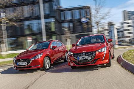 Mazda 2 G 90 M Hybrid, Peugeot 208 Puretech 100, Exterieur Mazda 2 G 90 M Hybrid, Peugeot 208 Puretech 100, Exterieur