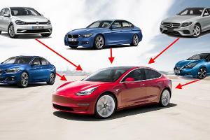 Model-3-Kunden fuhren deutsche Autos