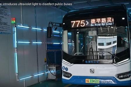 Bus-Desinfektion mit UV-Licht in Shanghai