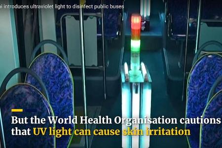 Bus-Desinfektion mit UV-Licht in Shanghai