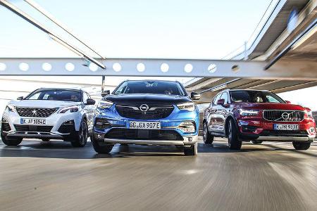 Opel Grandland X Hybrid4, Peugeot 3008 Hybrid4, Volvo XC40 T5 Twin Engine