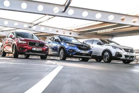 Opel Grandland X Hybrid4, Peugeot 3008 Hybrid4, Volvo XC40 T5 Twin Engine