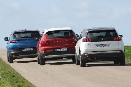 Opel Grandland X Hybrid4, Peugeot 3008 Hybrid4, Volvo XC40 T5 Twin Engine