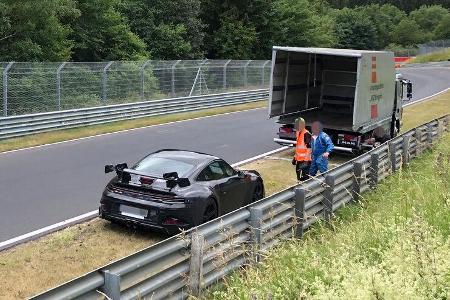 Erlkönig Porsche 911 GT3 Panne Nürbungring