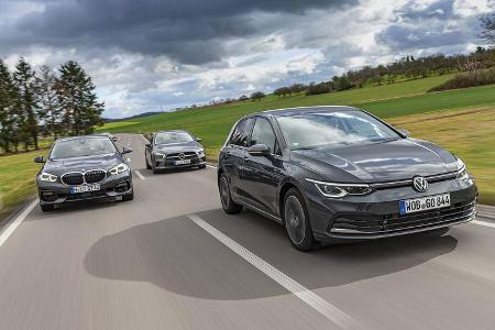 BMW 118d Sport Line, Mercedes A 200 d Progressive, VW Golf 2.0 TDI Style, Exterieur