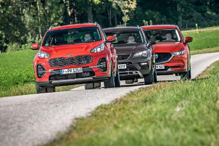 Kia Sportage, Mazda CX-5, Seat Ateca, Vergleichtest, ams052019