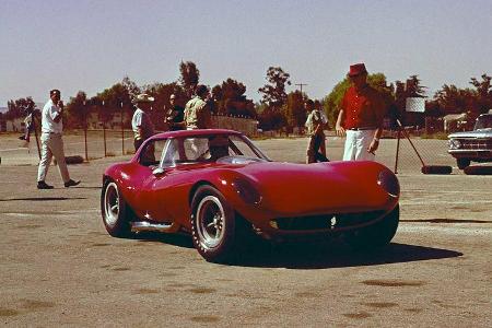 Bill Thomas Chevrolet Cheetah GT Race Car brought to Riverside International Raceway for initial track testing.