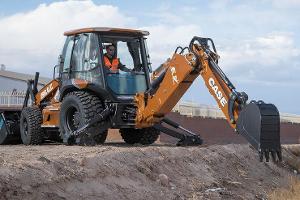 Bagger-Lader Case 580 EV mit Elektroantrieb