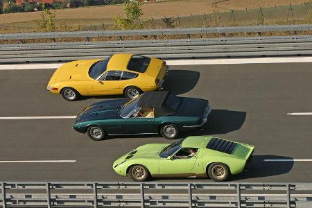 Ferrari 365 GTB/4 Daytona, Lamborghini Miura S, Maserati Ghibli SS