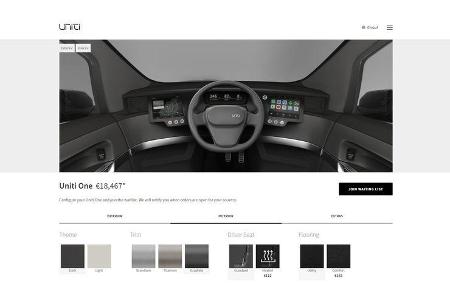 Uniti One Elektroauto Startup Schweden Konfigurator