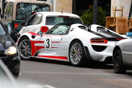 Porsche 918 Spyder, Heckansicht, Einparken