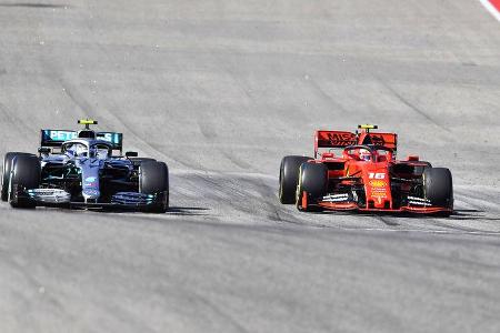 Valtteri Bottas - Mercedes - Charles Leclerc - Ferrari - GP USA 2019 - Austin - Rennen