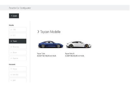 Porsche Taycan Turbo S Konfigurator Vollausstattung