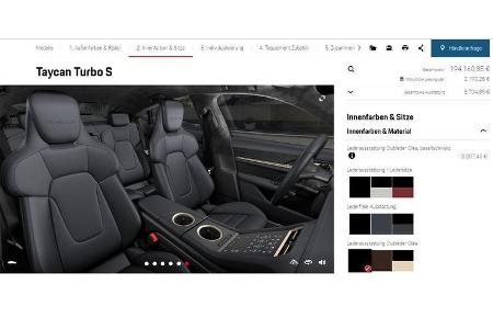 Porsche Taycan Turbo S Konfigurator Vollausstattung