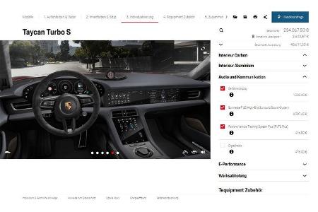 Porsche Taycan Turbo S Konfigurator Vollausstattung