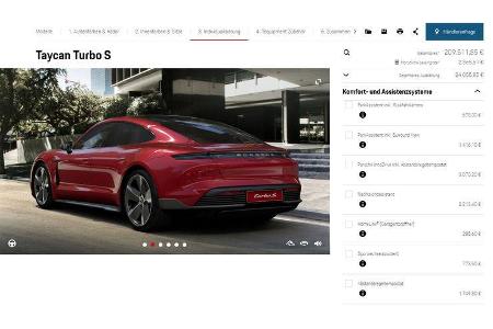 Porsche Taycan Turbo S Konfigurator Vollausstattung