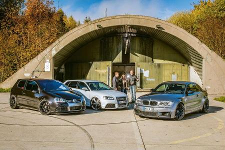 BTRS-AUDI RS 3 Sportback, TJ-BMW Einser M Coupé V10, BTRS-VW Golf R32