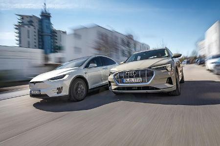 Vergleichstest, Audi e-tron, Tesla Model X, ams0819