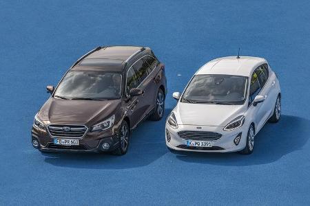 Abstandstempomat: Subaru Outback gegen Ford Fiesta