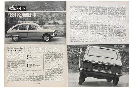 Renault 16, Alter Artikel