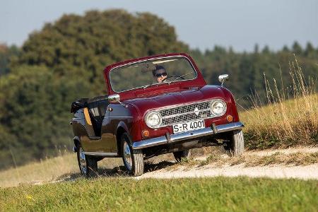 Renault 4 Plein Air: 1964 von der Armee abgelehnt, 1968 als Prototyp mit Allrad auf dem Genfer Autosalon, ab 1969 mit Fronta...