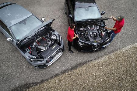 Alfa Romeo Giulia QV, Audi RS 5 Sportback, Motorraum
