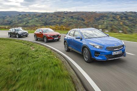 Kia Xceed 1.6 T-GDI Spirit, Mazda CX-30 Skyactiv-X 2.0 Selection, Mini Cooper S Countryman, Exterieur