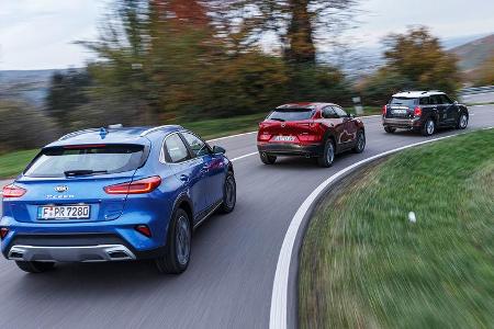 Kia Xceed 1.6 T-GDI Spirit, Mazda CX-30 Skyactiv-X 2.0 Selection, Mini Cooper S Countryman, Exterieur