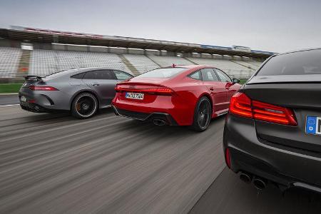 Audi RS 7 Sportback, BMW M5 Competition, Mecedes AMG GT 63 4-Türer Coupe, Exterieur