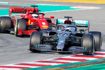 Valtteri Bottas - Mercedes / Sebastian Vettel - Ferrari - Barcelona F1-Test 2020