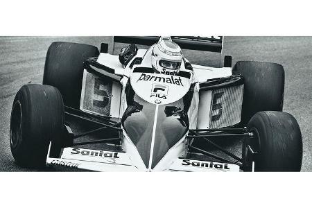 Der dreimalige Sieger des GP von Deutschland in Hockenheim: Nelson Piquet im Brabham-BMW unterwegs zu seinem ersten Triumph.