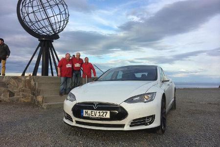 Tesla, Model S, Rekordfahrt, Rekord, Nordkap