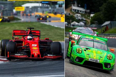 06/2019, Formel 1 Ferrari Sebastian Vettel / 24h Nürburgring Manthey-Porsche