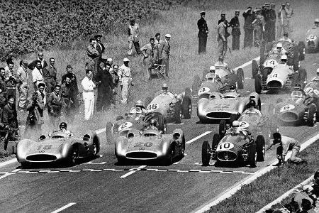 GP Frankreich 1954 - Reims - Start - Mercedes W 196 R