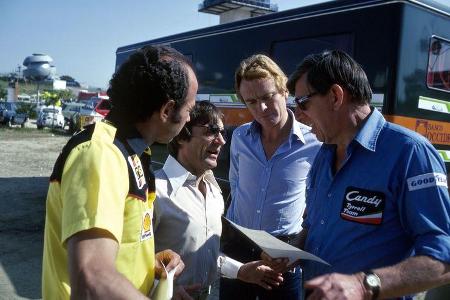 Bernie Ecclestone - Max Mosley - Ken Tyrrell - GP Spanien 1980 - Jarama Bernie Ecclestone - Max Mosley - Ken Tyrrell - GP Spanien 1980 - Jarama