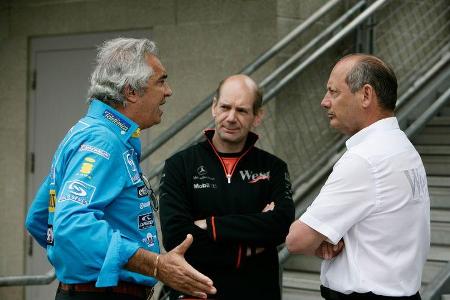 Flavio Briatore - Adrian Newey - Ron Dennis - GP USA 2005 - Indianapolis