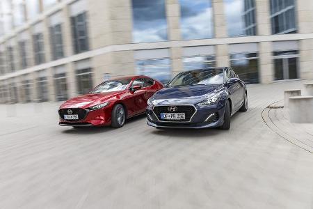 Hyundai i30 Fastback 1.4 T-GDI, Mazda 3 G 2.0, Exterieur