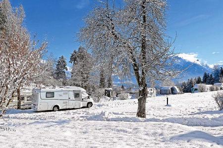 Campingplatz im Winter