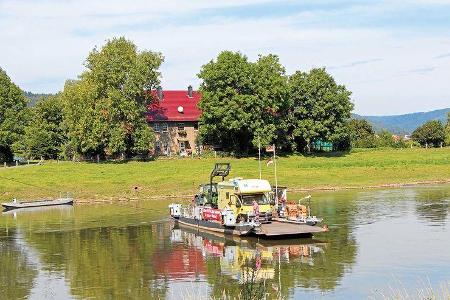 Gierseilfähre bei Lippoldsberg nördlich von Oberweser