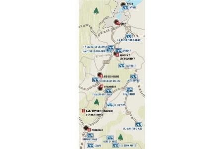Karte Region Rhone-Alpes