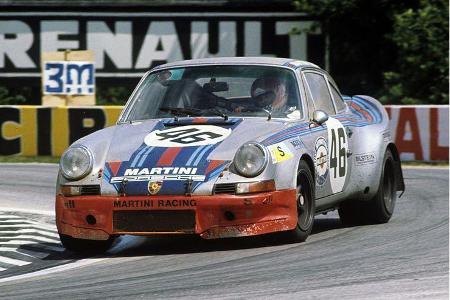 Maria-Stuart-Kragen: Über das gesamte Heck reichender Spoiler am 911 Carrera RSR für das 1.000-km-Rennen am Nürburgring 1973
